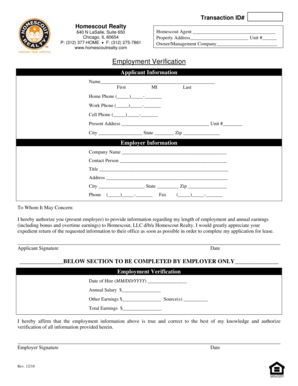 Employment Verification Form