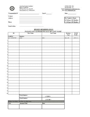 American Legion Auxiliary Membership Form