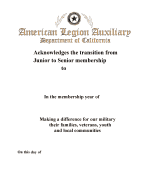 Senior Membership Transition Acknowledgment