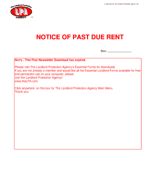 Notice of Past Due Rent