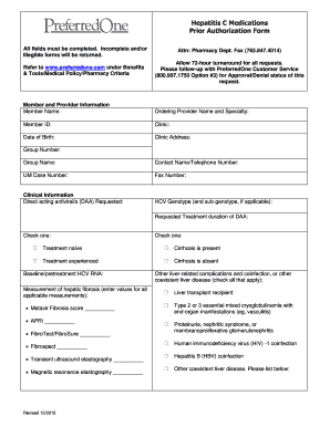 Hepatitis C Medications Prior Authorization Form