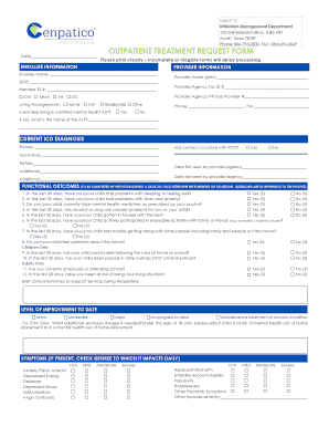 Outpatient Treatment Request Form