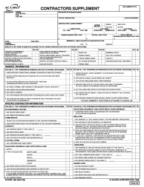 Contractors Supplement Form