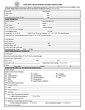 VCOE JOINT TRITON-PHOENIX STUDENT PROFILE FORM