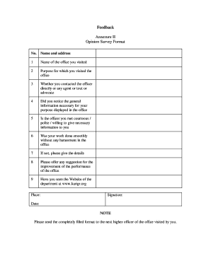 Opinion Survey Format
