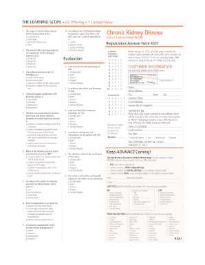 Chronic Kidney Disease CE Course Registration Form
