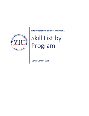 Employment Notification Form Exhibit A