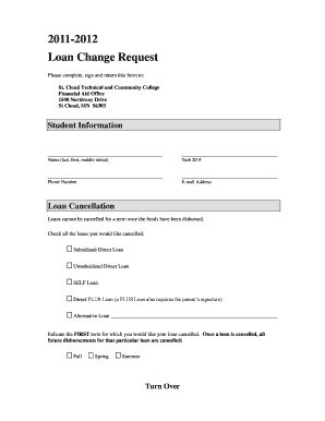 Loan Change Request Form