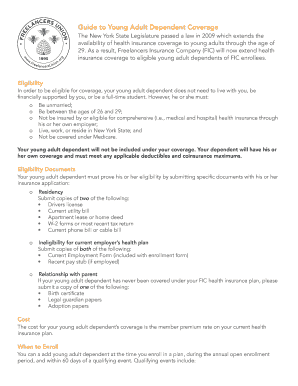 New York Young Adult Dependent Health Insurance Enrollment Form