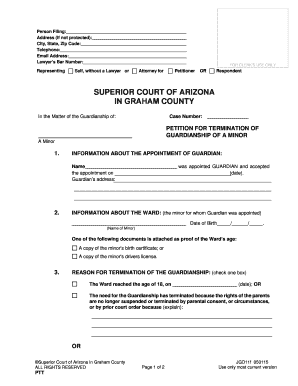 Juvenile - Guardianship of a minor - DischargeTermination to discharge or terminate appointment for a minor Juvenile - Guardianship of a minor - DischargeTermination to discharge or terminate appointment for a minor