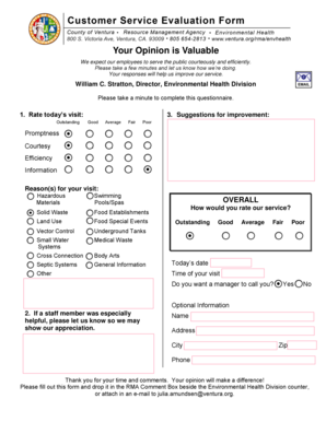 Employee Service Feedback Questionnaire