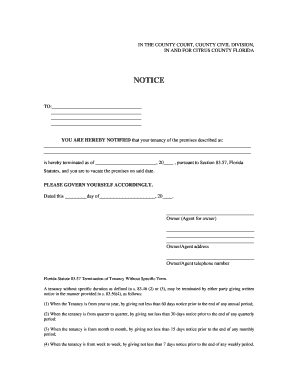 Florida Eviction Notice