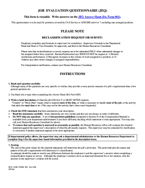 Job Evaluation Questionnaire