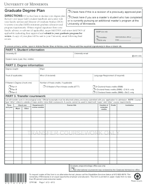 Graduate Degree Plan Form