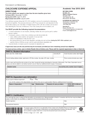 Childcare Expense Appeal Form