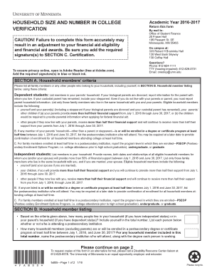 Household Size Verification Form
