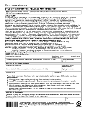 Student Information Release Authorization