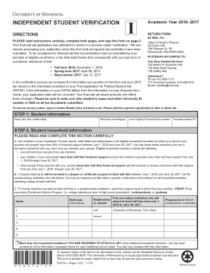Independent Student Verification Form
