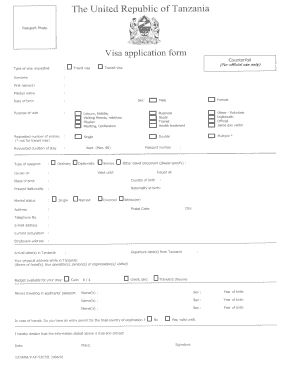 Tanzania Visa Application Form