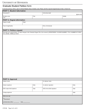 Graduate Student Petition Form