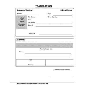 Thailand Driving License Application