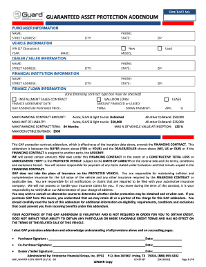 Guaranteed Asset Protection Addendum