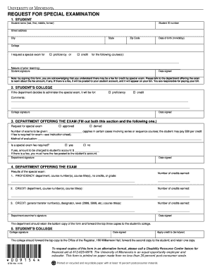 Request for Special Examination