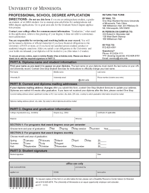 Professional School Degree Application
