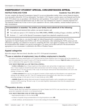 Independent Student Special Circumstances Appeal Form