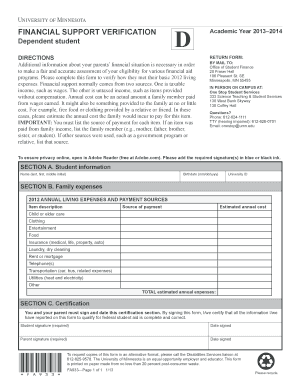 Financial Support Verification Form