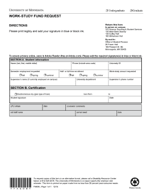 Work-Study Fund Request Form