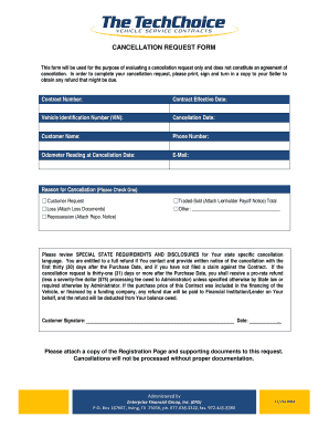 Cancellation Request Form