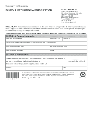 Payroll Deduction Authorization