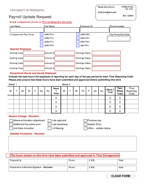 Payroll Update Request Form