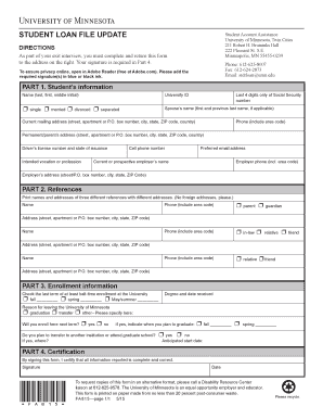 Student Loan Exit Interview Form