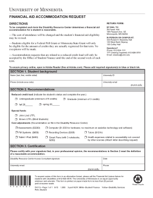 Financial Aid Accommodation Request Form