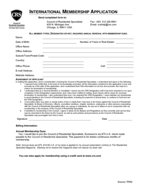 International Membership Application