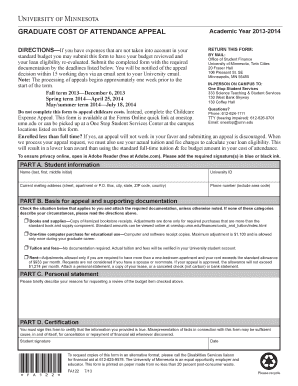 Graduate Cost of Attendance Appeal