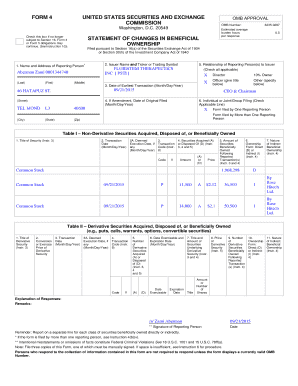 FORM 4 UNITED STATES SECURITIES AND EXCHANGE COMMISSION OMB APPROVAL OMB Number: Washington, D - mayafiles tase co