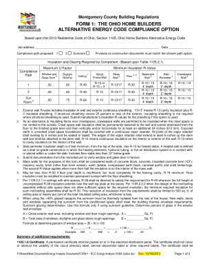 Ohio Home Builders Energy Code Compliance Form