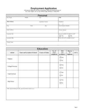 Rental Application Form