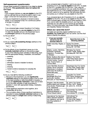 Disability Tax Credit Certificate T2201
