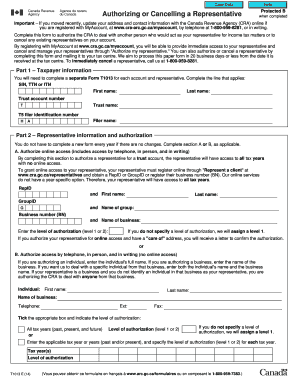 Canada Revenue Agency Representative Authorization Form