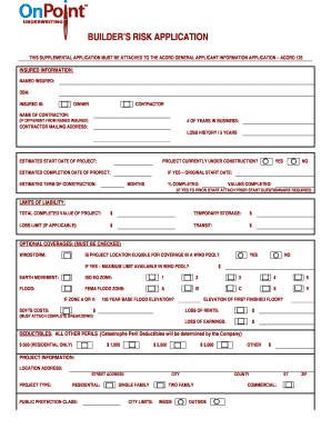 Builder's Risk Application