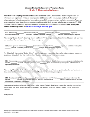 New York City Education Informative Writing Template