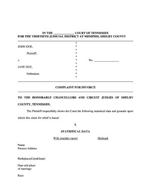 Complaint for Divorce