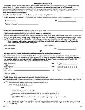 Canada Revenue Agency Business Consent Form