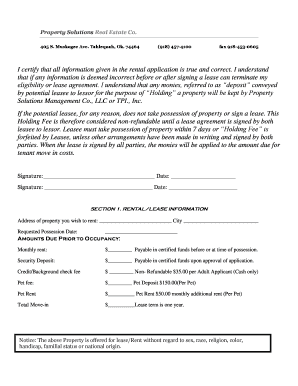 Oklahoma Rental Application Form