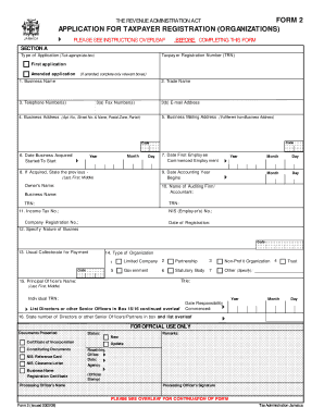 Jamaica Taxpayer Registration Form