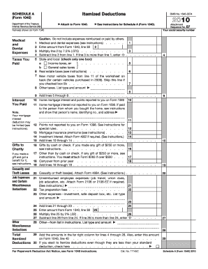 Schedule A (Form 1040) 2010
